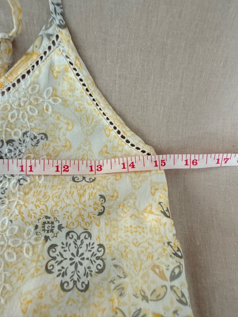 Rachel Zoe | Yellow Cotton Sundress | Embroidered Placket | Smocked | S - Picture 9 of 16